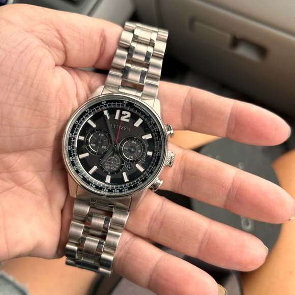 Men's Citizen EcoDrive Nighthawk Chronograph Watch B620-S111692 WR200 - Picture 7 of 7